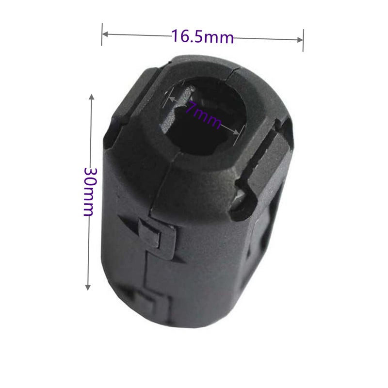 Hondark 20pcs Inner 7mm 0.28inch Filter Ferrite Bead Ferrite Clamps Chokes Ferrite Snap Ferrite Core Ferrite Clips Black - Image 4